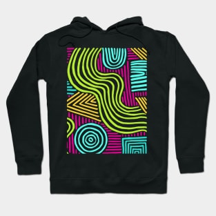 Fun Funky Colored Lined Shapes Hoodie